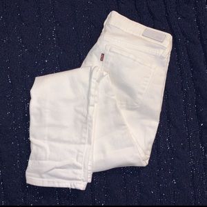 Levi White Ankle Rise Straight Leg Jean